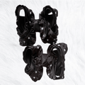 Black and pearl piggies - Little Miss Mango Ribbons
