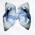 Dusty Blue Satin and lace - Little Miss Mango Ribbons