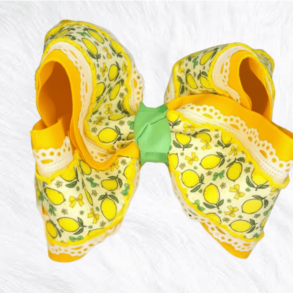 Lemon bow - Little Miss Mango Ribbons