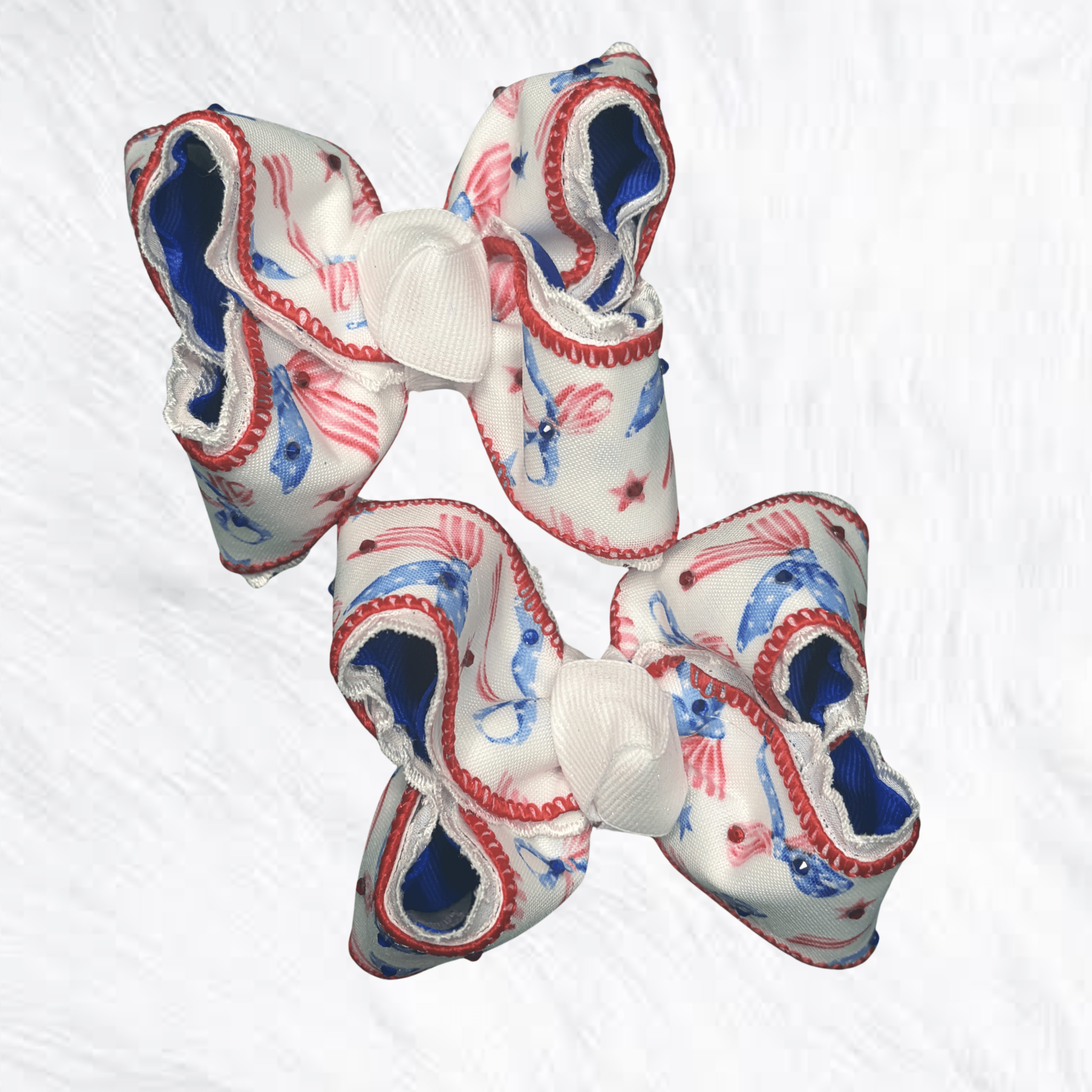 Patriotic bows piggies - Little Miss Mango Ribbons