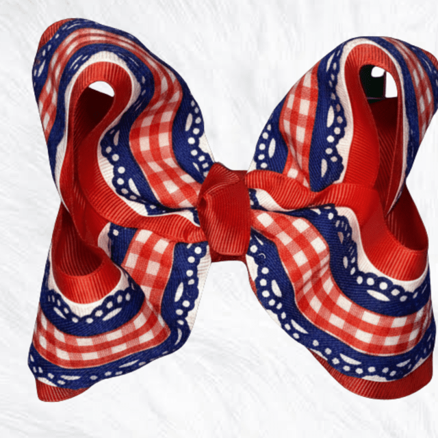 Patriotic picnic Bow - Little Miss Mango Ribbons