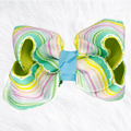 Rainbow stripes bow - Little Miss Mango Ribbons