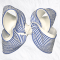 Seaside Seersucker Bow - Little Miss Mango Ribbons