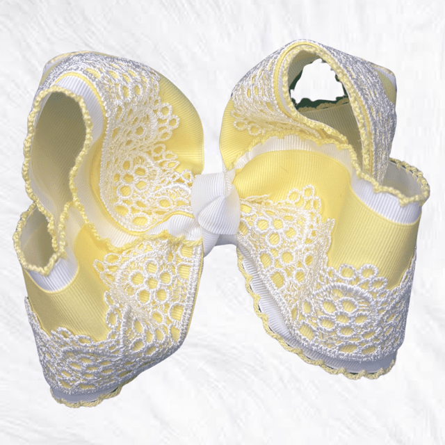 Yellow and Luxe Lace - Little Miss Mango Ribbons